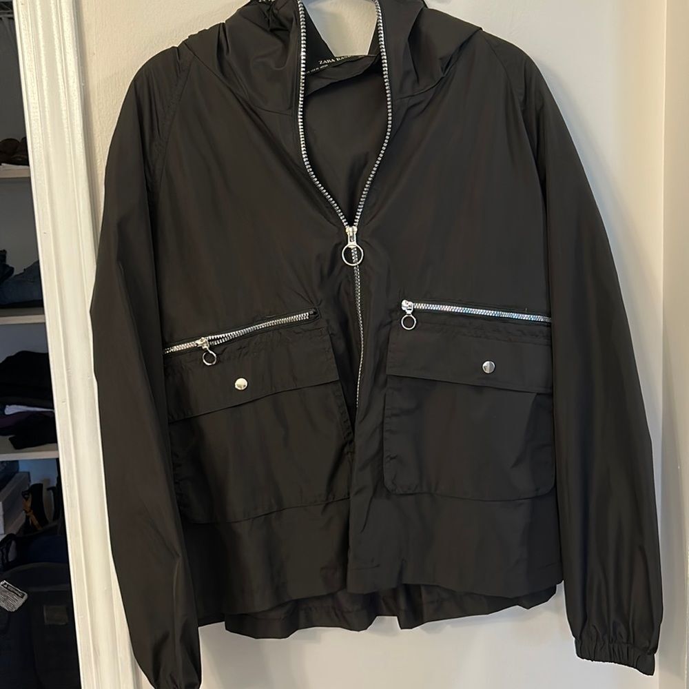 Zara hooded bomber jacket style wind breaker